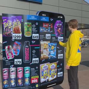 Phone Screen Flips Like Paper in a fake-out-of-home ad of Lidl