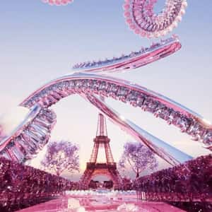 Jewelries Fly Across Crystal-made Cities in a fake-out-of-home ad of Swarovski