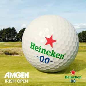Golf Ball Bumps on Pint of Beer in a fake-out-of-home ad of Heineken