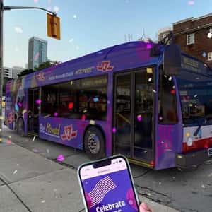 Smartphone Changes Bus Theme in a fake-out-of-home ad of Toronto Transit Commission