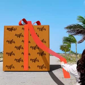 Transparent Box Filled with Products in a fake-out-of-home ad of MALIA