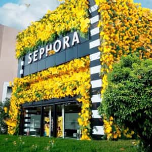Sephora Yellow Flowers Blooming in a fake-out-of-home ad of Sephora