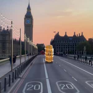 Rolling Suitcases Wrapped in Lights in a fake-out-of-home ad of Samsonite