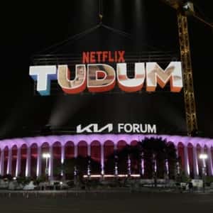 Crane Positions 3D Signage in a fake-out-of-home ad of Netflix