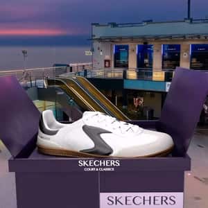 Pop-up Store Delivery by Drones in a fake-out-of-home ad of Skechers
