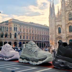 Shoes Roll On Red Carpet in a fake-out-of-home ad of Skechers