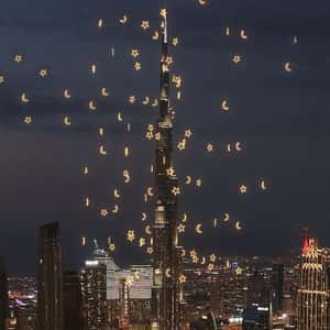 Crescents and Stars Light Skyscraper in a fake-out-of-home ad of BrandDubai