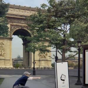 Flip Phone Breakdancing at Park in a fake-out-of-home ad of Samsung