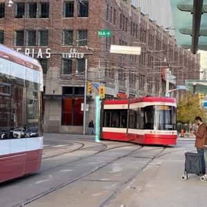 Streetcar Disappears on Portal in a fake-out-of-home ad of Toronto Transit Commission