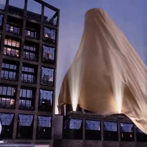 Mysterious Object Covered in Golden Cloth in a fake-out-of-home ad of D’USSÉ