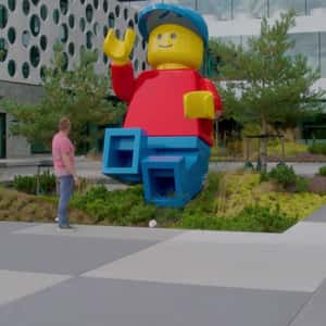 Minifigure Installation Changes Size in a fake-out-of-home ad of LEGO