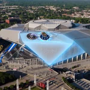 Emblem Lands on Stadium in a fake-out-of-home ad of FC Porto