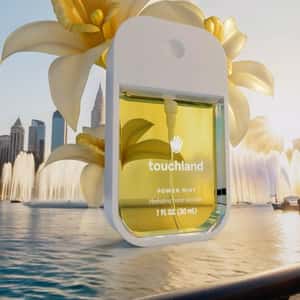 Sanitizer Changes Color at Fountain in a fake-out-of-home ad of Sephora