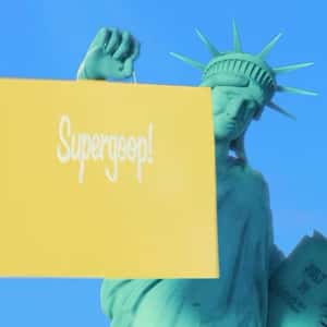 Statue of Liberty Holding Shopping Bag in a fake-out-of-home ad of Nykaa