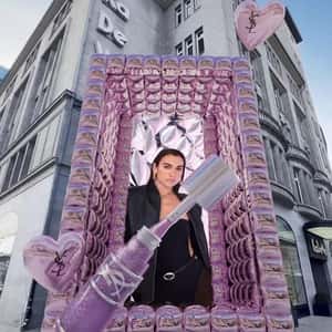 Lip Gloss Emerges from 3D Installation in a fake-out-of-home ad of KaDeWe