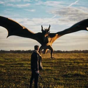 Swordsman's Duel with the Dragon in a fake-out-of-home ad of Samsung