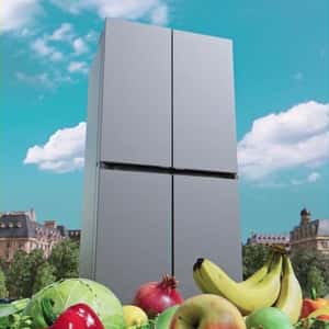 Food Truck Delivers Produce on Refrigerator in a fake-out-of-home ad of Samsung