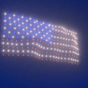 Waving Flag by Drone Lights in a fake-out-of-home ad of Carnival Cruise
