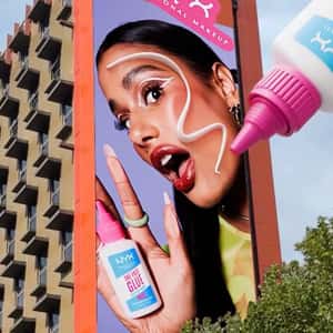 Glue Primer Applied on Billboard in a fake-out-of-home ad of NYX Professional Makeup