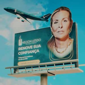 Billboard Face Transformation in a fake-out-of-home ad of Clinica Nelson Letizio