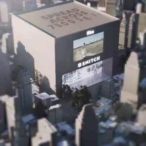 Concrete Letters Floats in City in a fake-out-of-home ad of Snitch