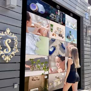 Window Transformed into Interactive Screen in a fake-out-of-home ad of SABON
