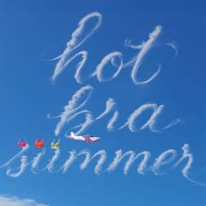 Aircraft with Bras on Rope in a fake-out-of-home ad of Victoria's Secret
