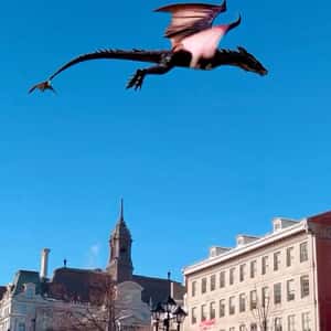 Dragon Spotted Soaring in the City in a fake-out-of-home ad Dragon's Den