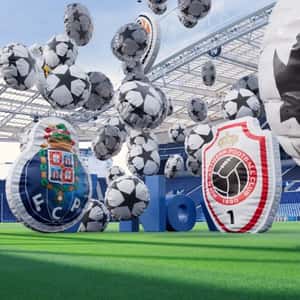 Stadium Showered with Football Balloons in a fake-out-of-home ad of FC Porto