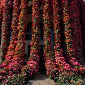 Flowers Cover Entire Facade in a fake-out-of-home ad of Aseel Restaurant & Cafe