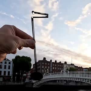 Giant light pole fake out of home ad of Dyson Solar Cycle™ Morph light  