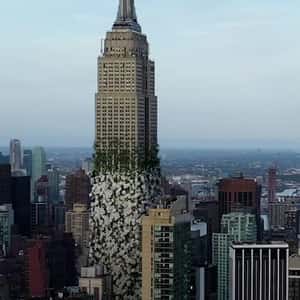 White Flowers Bloom in NYC in a fake-out-of-home ad of Carolina Herrera