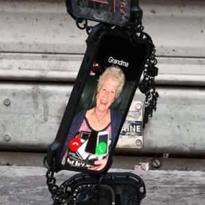 Smartphones Consumed by a Smartphone in a fake-out-of-home ad of Diesel