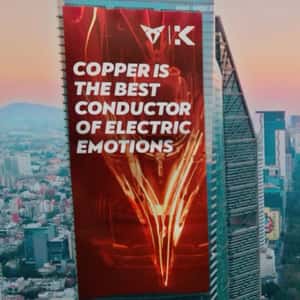 Banner Unfurls on Tower in a fake-out-of-home ad of CUPRA