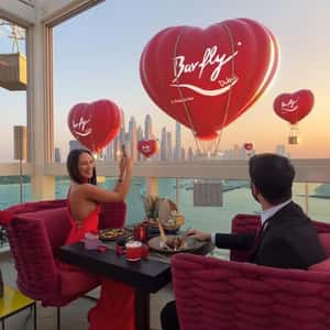 Heart-shaped Hot Air Balloons Ascend in Dubai