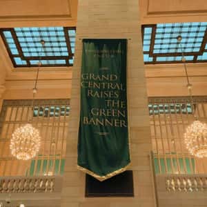 Banner Hangs inside Grand Central in a fake-out-of-home ad of Game of Thrones 