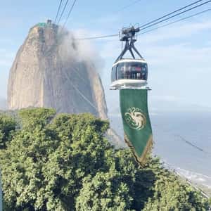 Banner Carried by Cable Car in a fake-out-of-home ad of HBO Max