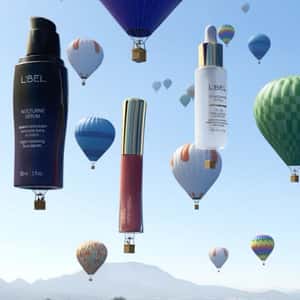 Facial Products Floats like Hot Air Balloon in a fake-out-of-home-ad of L'BEL