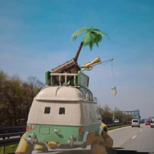 Van Transforms into Flying Turtle Van in a fake-out-of-home ad of LEGO