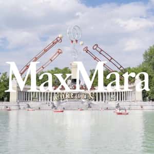 Circus Installation at Park in a fake-out-of-home ad of Max Mara