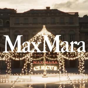Bulb Circus Tent Lights Up Square in a fake-out-of-home ad of Max Mara