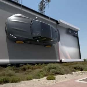 Sports Car Cruising on Billboard in a fake-out-of-home ad of Mercedes-Benz