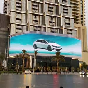 SUV Emerges from Digital Screen Ad in a fake-out-of-home ad of Mercedes Benz