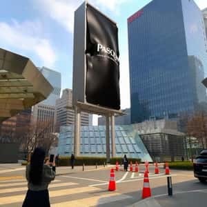 Wine Floats Out from Billboard in a fake-out-of-home ad of Pasqua