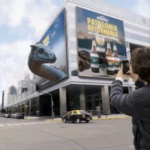 Creature Emerges on Billboard in a fake-out-of-home ad of Cerveza Patagonia