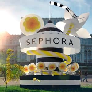  Flowers Bloom on Pavement in a fake-out-of-home ad of Sephora
