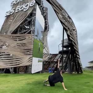 Hanging Smartphones Near Tower in a fake-out-of-home ad of Samsung Galaxy