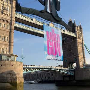 Splitting Character on Tower Bridge in a fake-out-of-home ad of Paramount Pictures