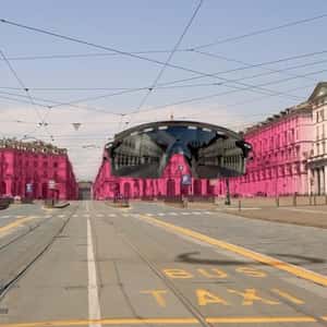 Helmet Paints the City Pink in a fake-out-of-home ad of OAKLEY Bike