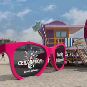 Massive Sunglasses at Miami Beach in a fake-out-of-home ad of Carnival Cruise Lines
